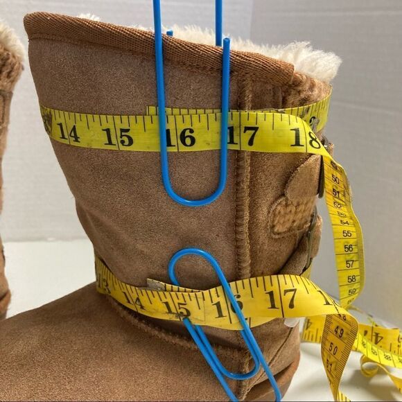 DREAM PAIRS Women’sSweaty-Buckle-K Suede Boots Tan Size 5 - Picture 4 of 12